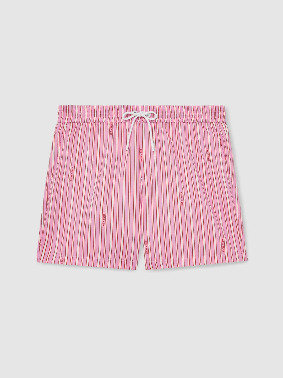 Men | Ché Stripe Swim Shorts in Pink/White