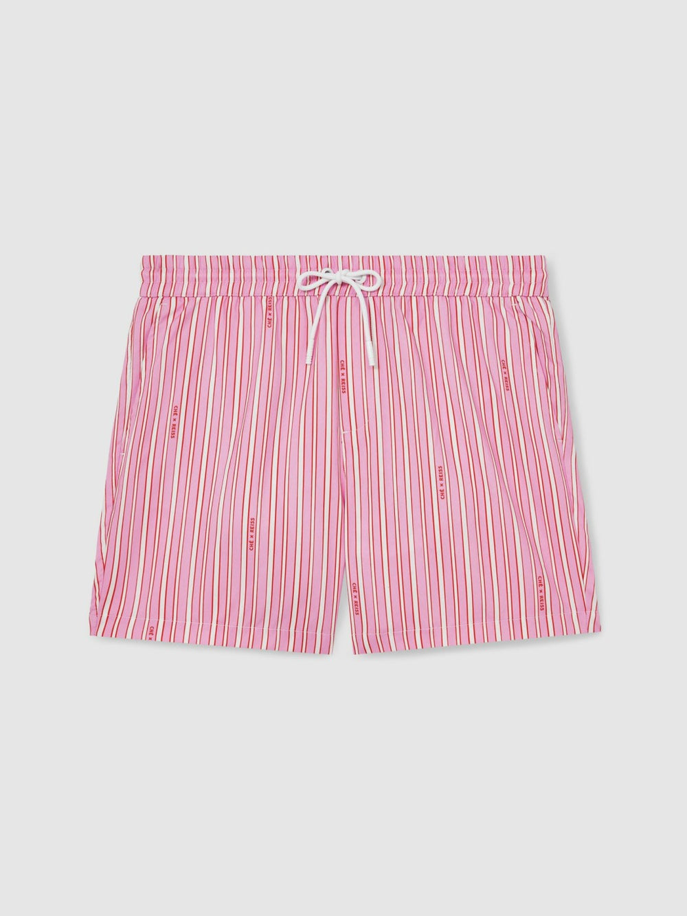 Men | Ché Stripe Swim Shorts in Pink/White