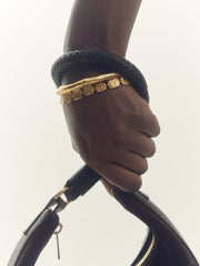 Women Molten Square Bracelet in Gold Tone