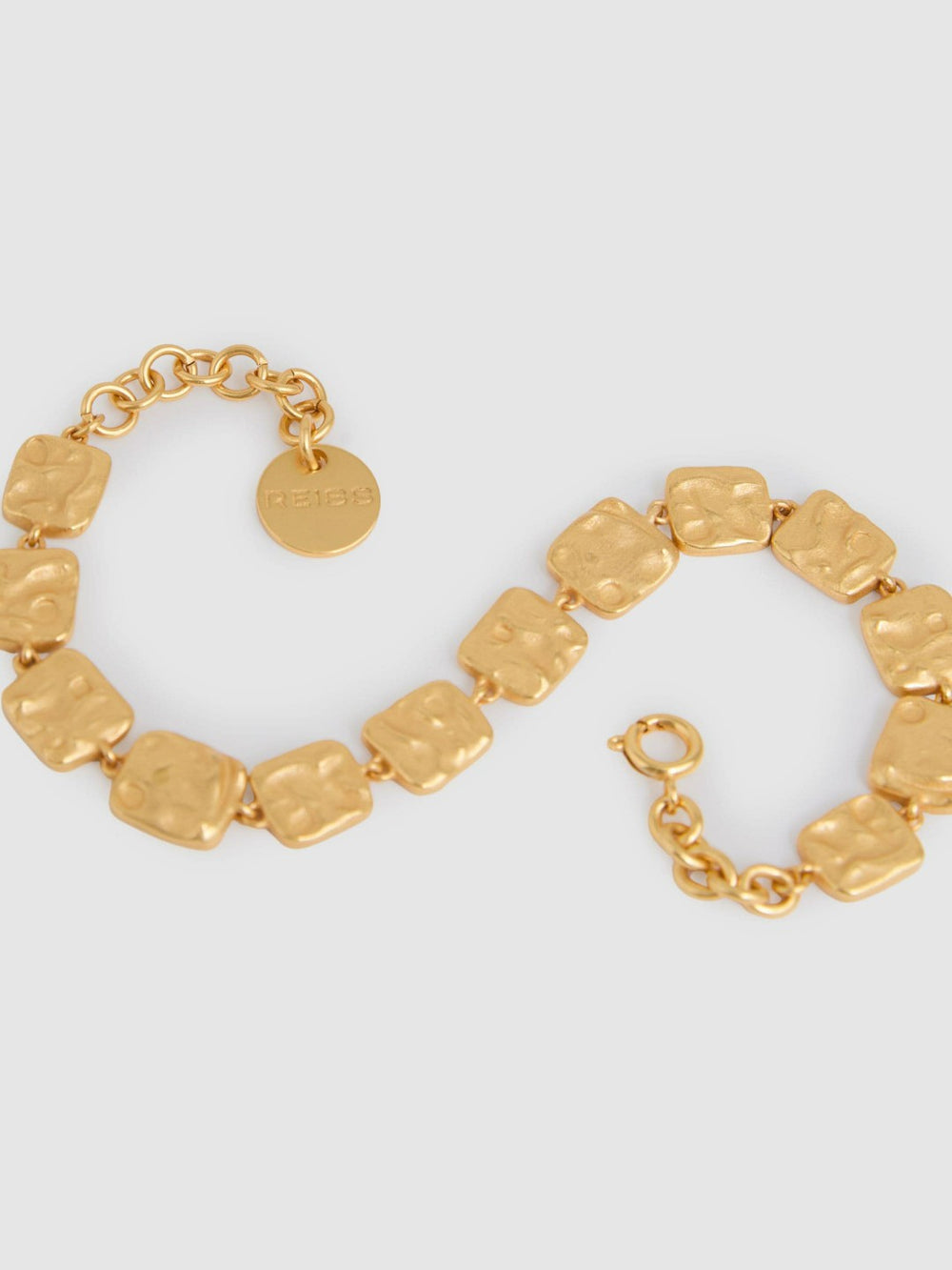 Women Molten Square Bracelet in Gold Tone