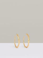 Women Molten Hoop Earrings in Gold Tone