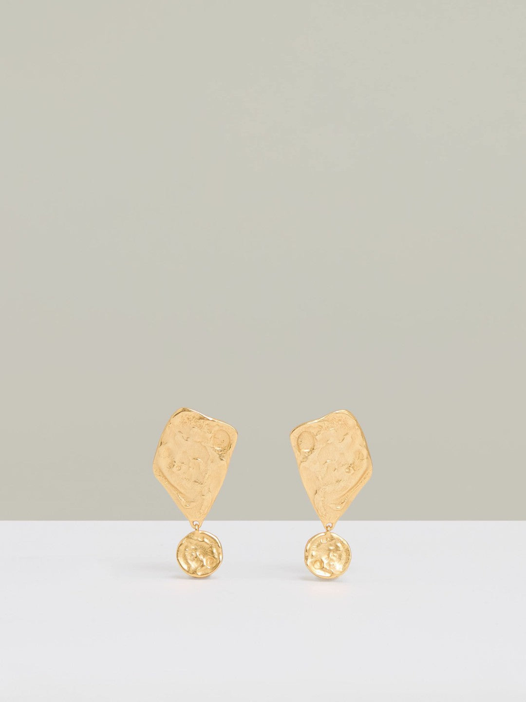 Women Molten Large Drop Earrings in Gold Tone