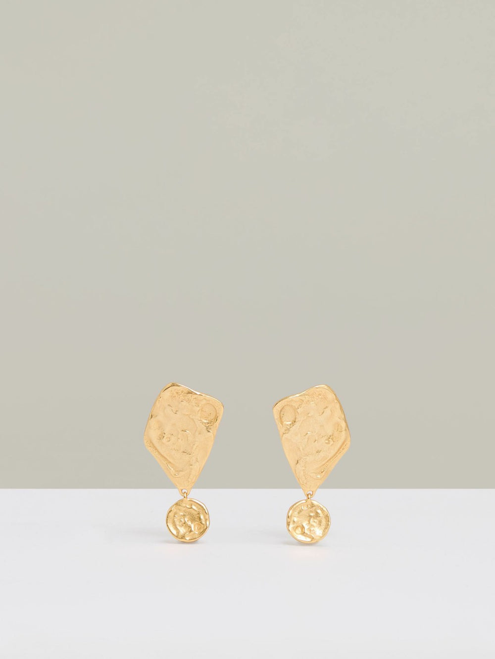 Women Molten Large Drop Earrings in Gold Tone