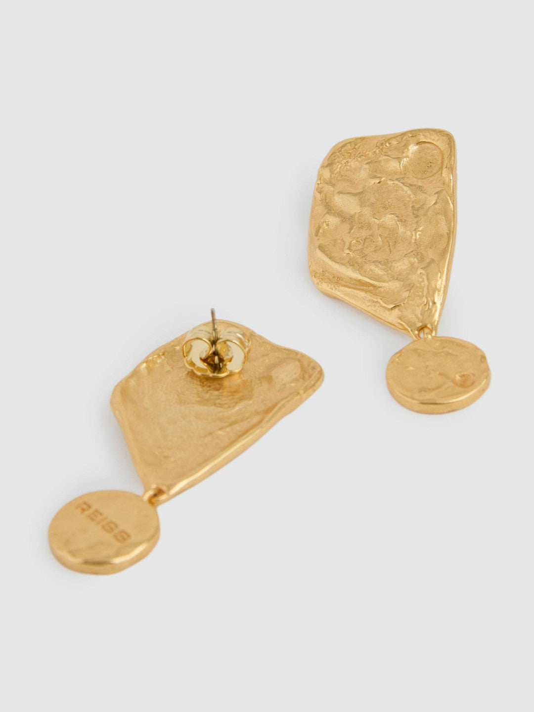Women Molten Large Drop Earrings in Gold Tone