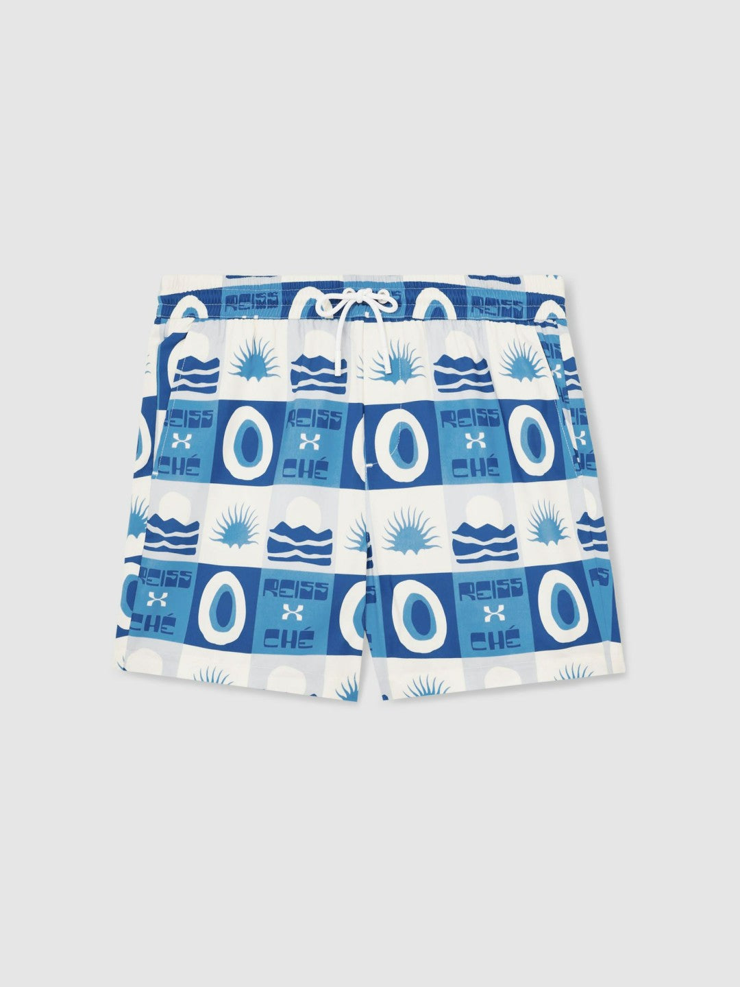 Men | Ché Sunset-Print Swim Shorts in Blue Multi