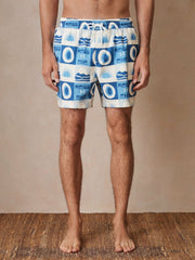 Men | Ché Sunset-Print Swim Shorts in Blue Multi