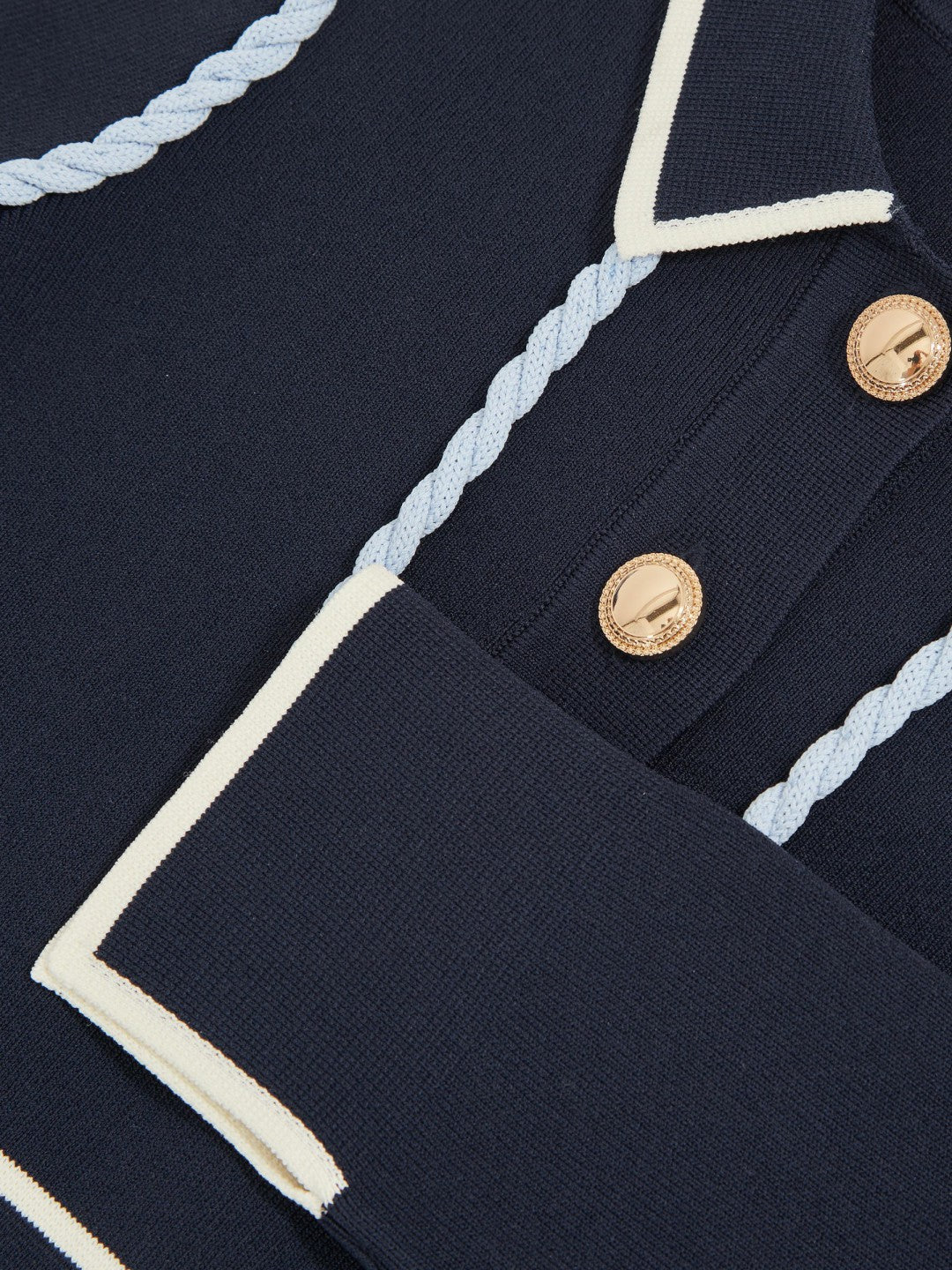 Children & Baby 3-9 yrs Piped Knitted Skater Dress in Navy