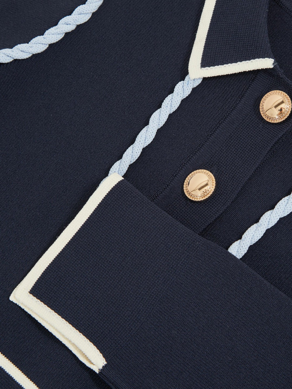 Children & Baby 3-9 yrs Piped Knitted Skater Dress in Navy