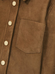 Children & Baby 4-9 yrs Suede Cropped Jacket in Tan