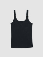 Women Stretch-Cotton D-Ring Strap Vest in Navy