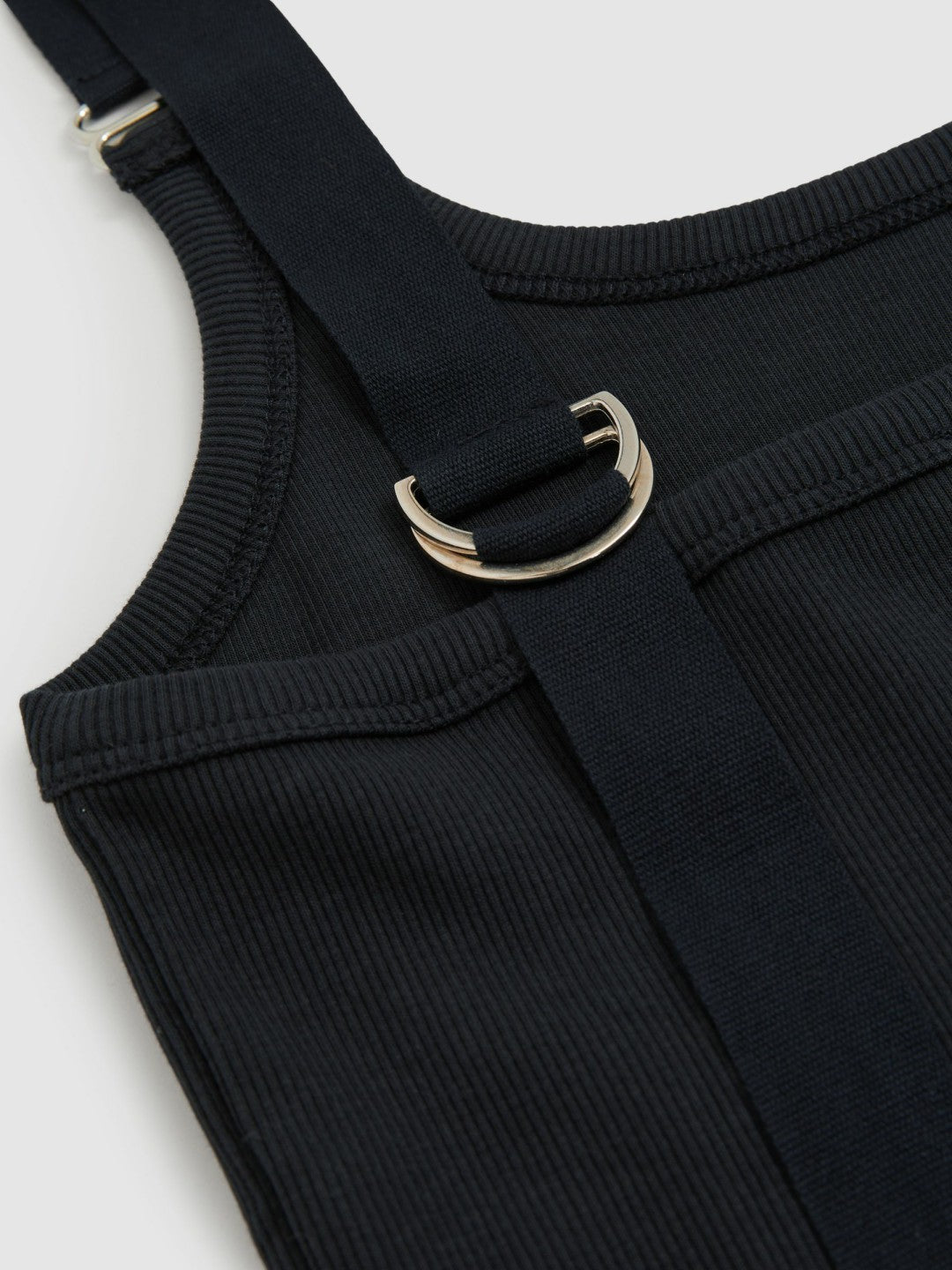 Women Stretch-Cotton D-Ring Strap Vest in Navy