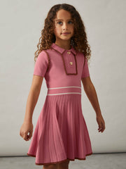 Children & Baby 13-14 yrs Twist-Piped Knitted Dress in Pink