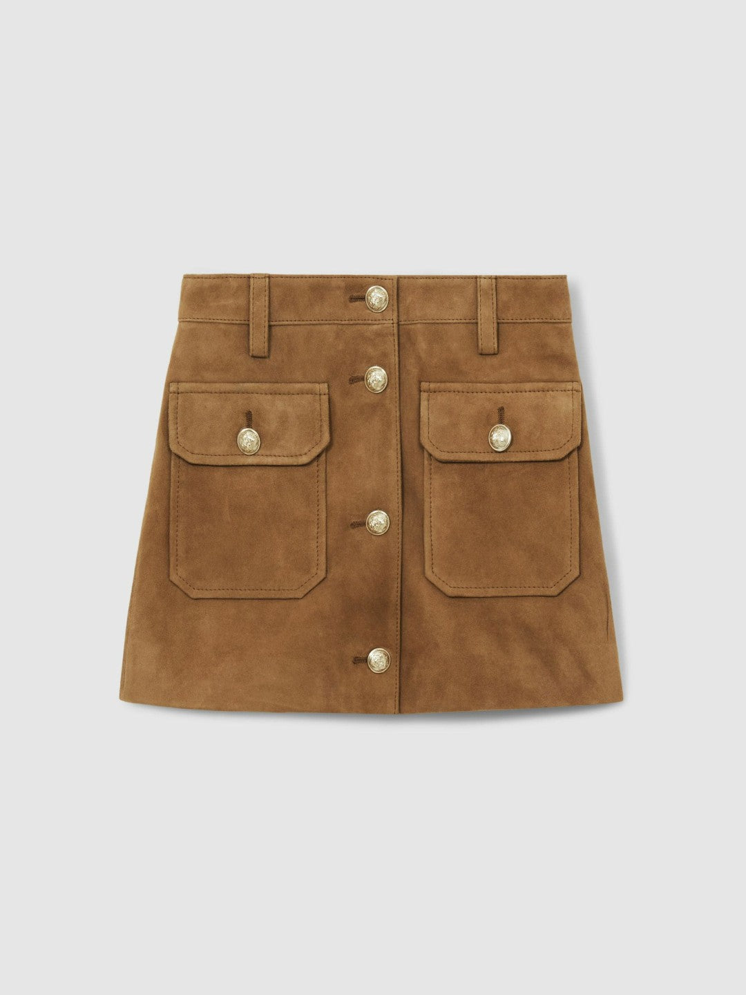 Children & Baby 9-13 yrs Suede Flap Pocket Skirt in Tan