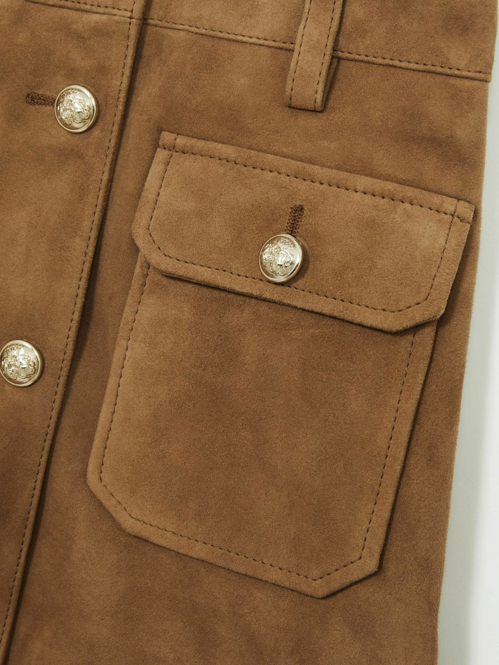 Children & Baby 9-13 yrs Suede Flap Pocket Skirt in Tan