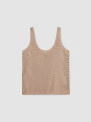 Women Atelier Laser-Cut Vest Top in Taupe