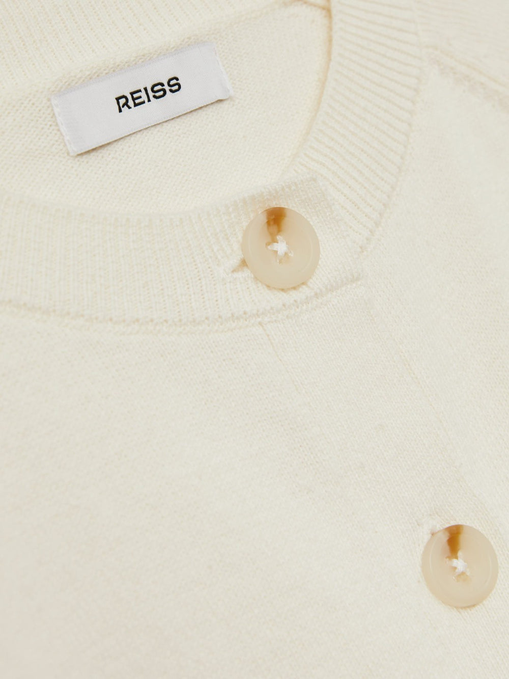 Children & Baby 9-13 yrs Cotton Crew-Neck Cardigan in Ivory