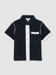 Children & Baby 9-13 yrs Velour Colour-Block Shirt in Blue Multi