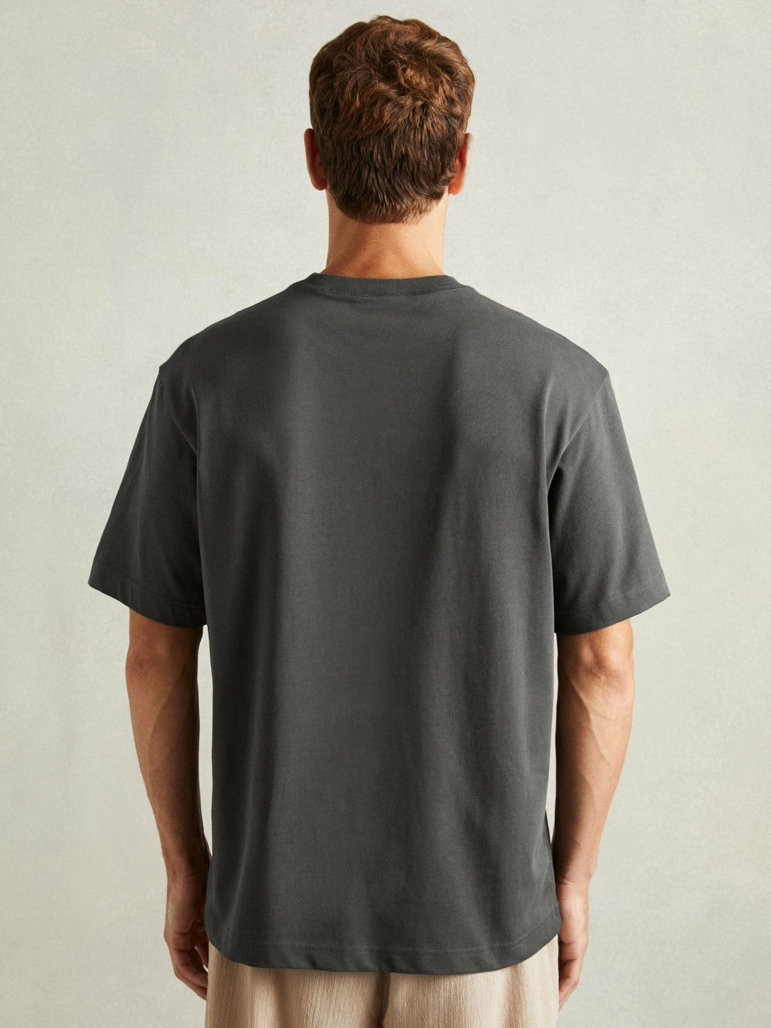 Men Cotton Garment-Dyed Oversized T-Shirt in Washed Black
