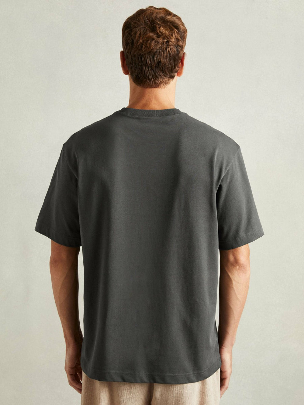 Men Cotton Garment-Dyed Oversized T-Shirt in Washed Black