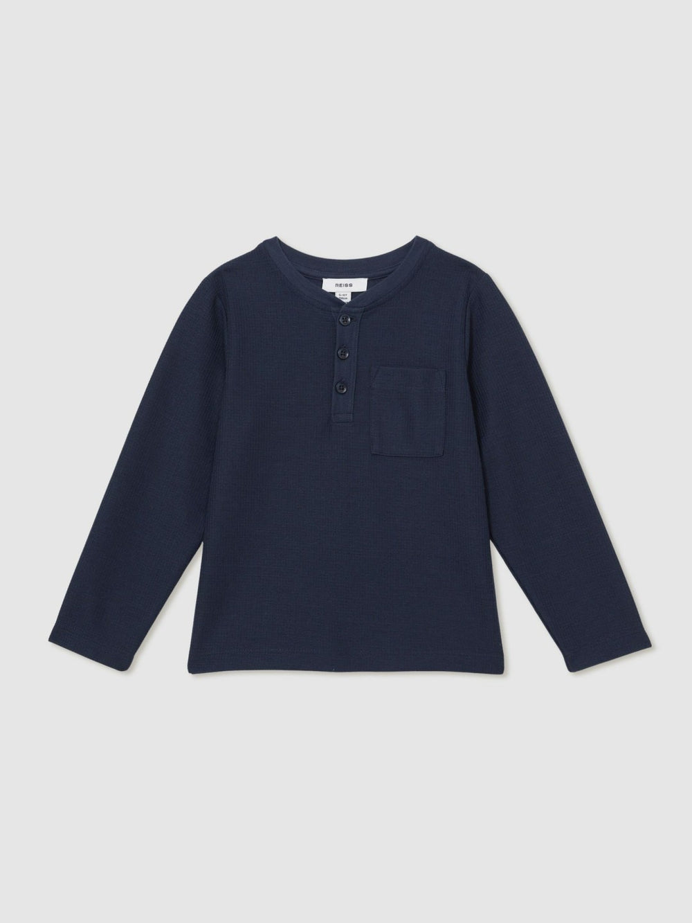 Children & Baby 9-13 yrs Cotton-Blend Waffle Henley T-Shirt in Navy