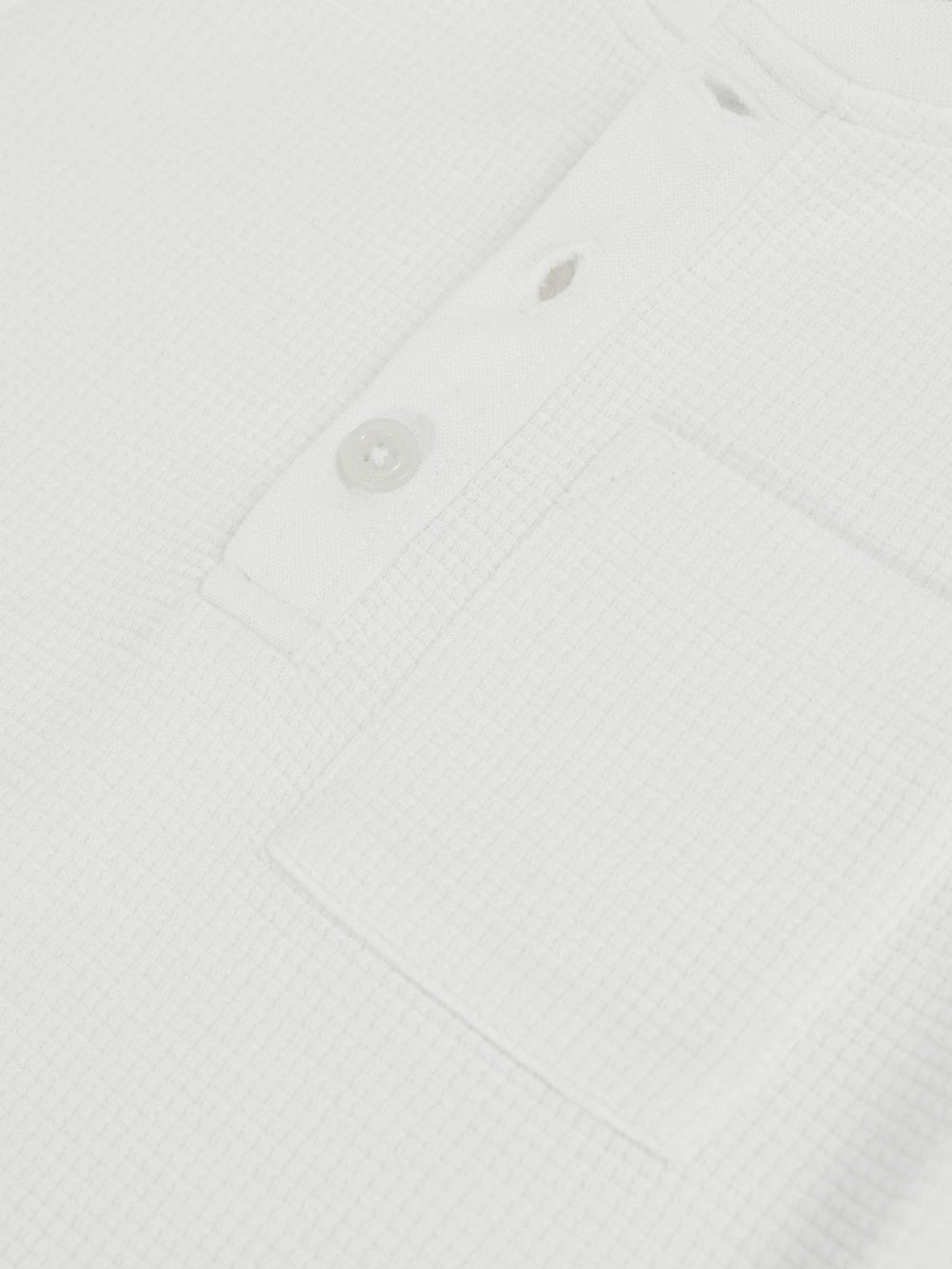 Children & Baby 9-13 yrs Cotton-Blend Waffle Henley T-Shirt in White