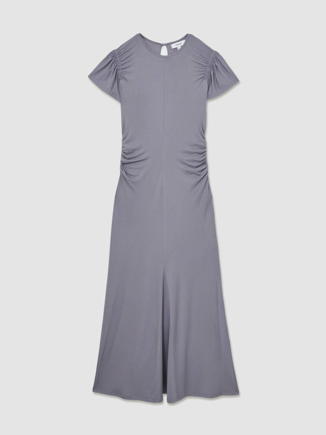 Women Modal Blend Ruched Jersey Dress in Grey