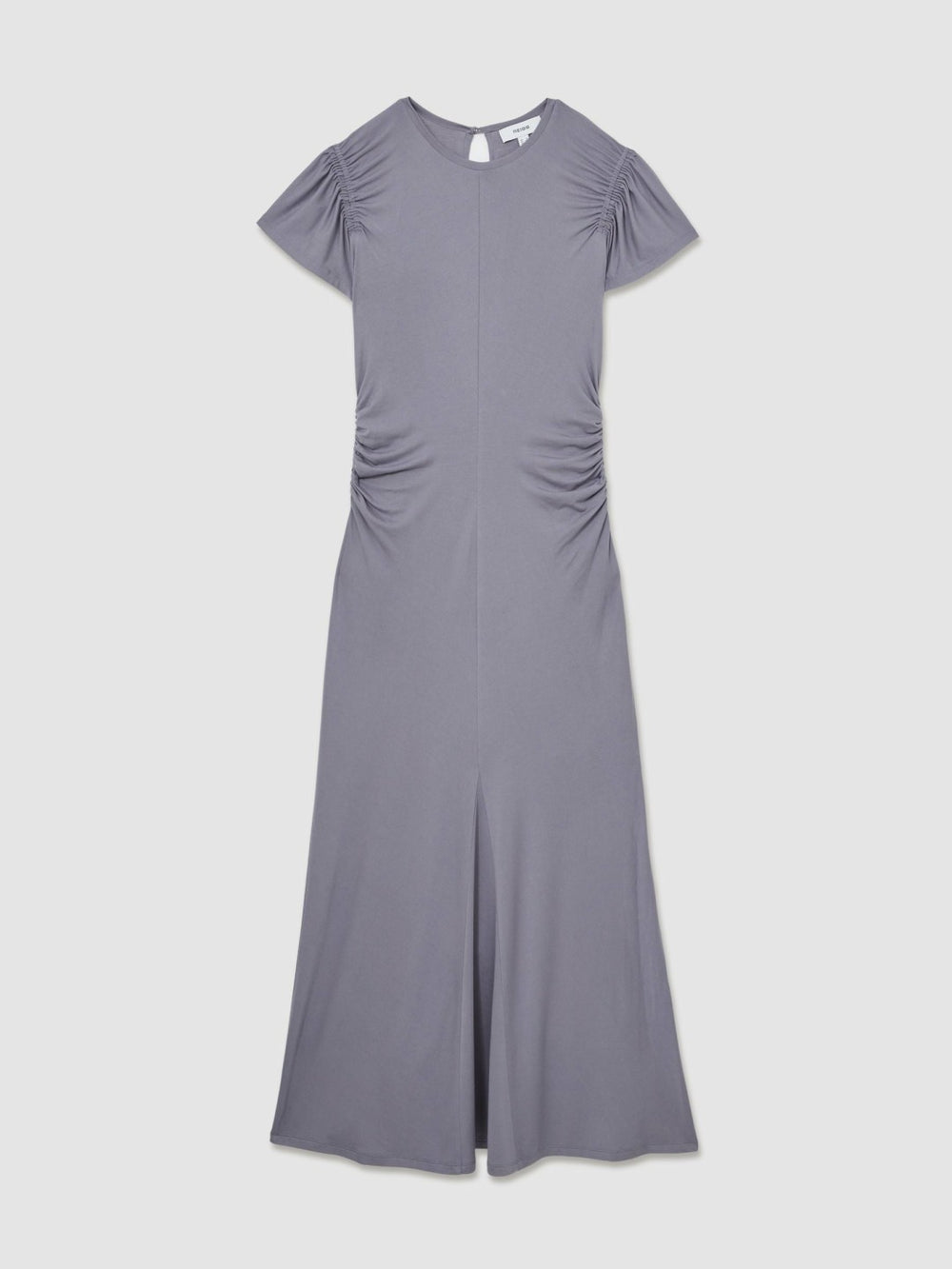 Women Modal Blend Ruched Jersey Dress in Grey