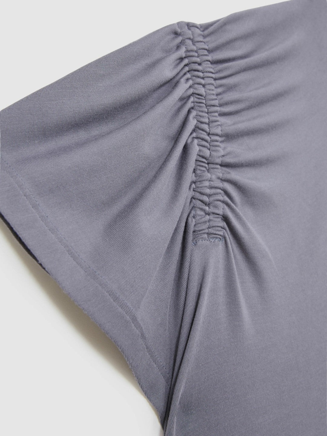 Women Modal Blend Ruched Jersey Dress in Grey