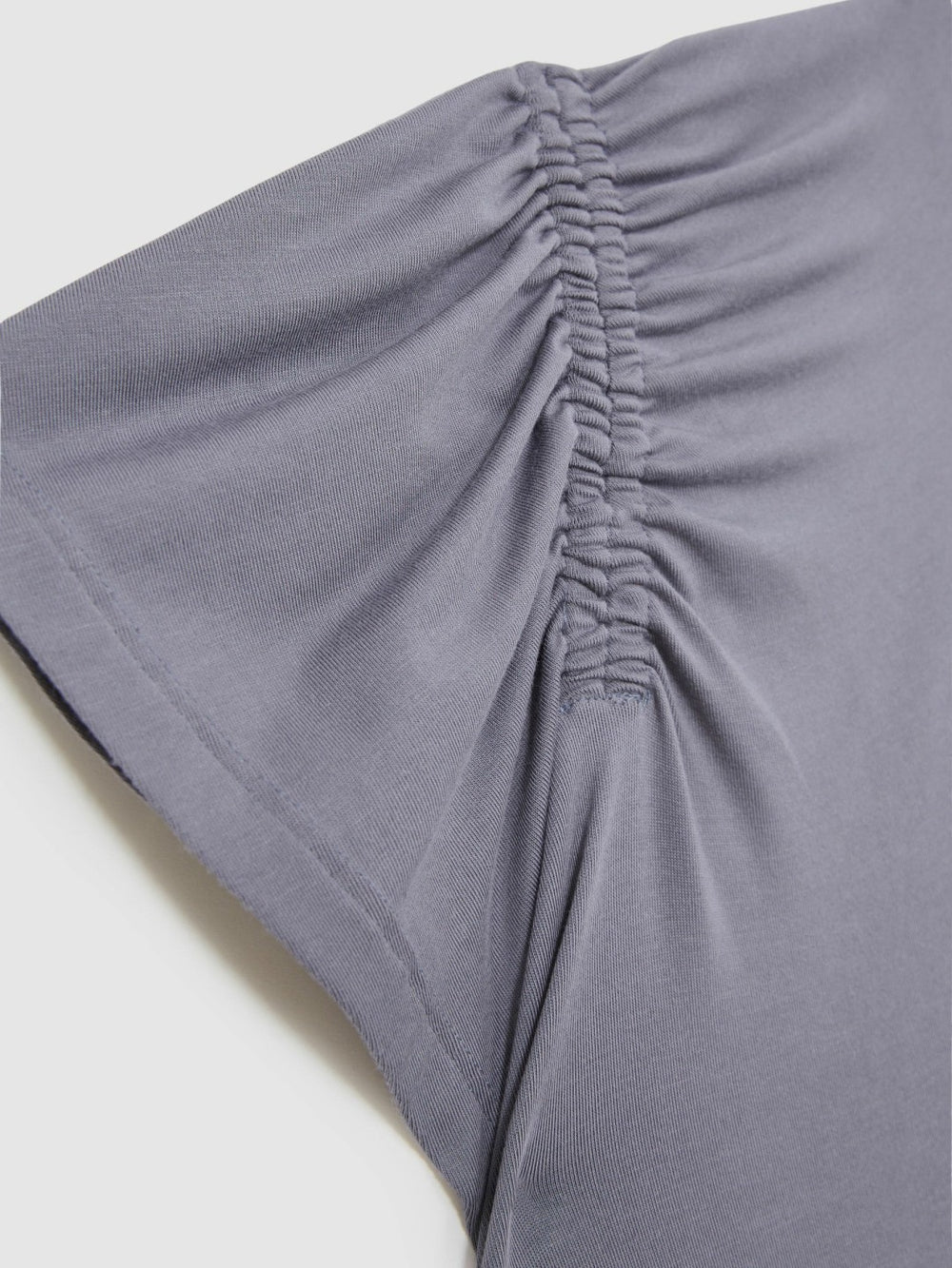 Women Modal Blend Ruched Jersey Dress in Grey