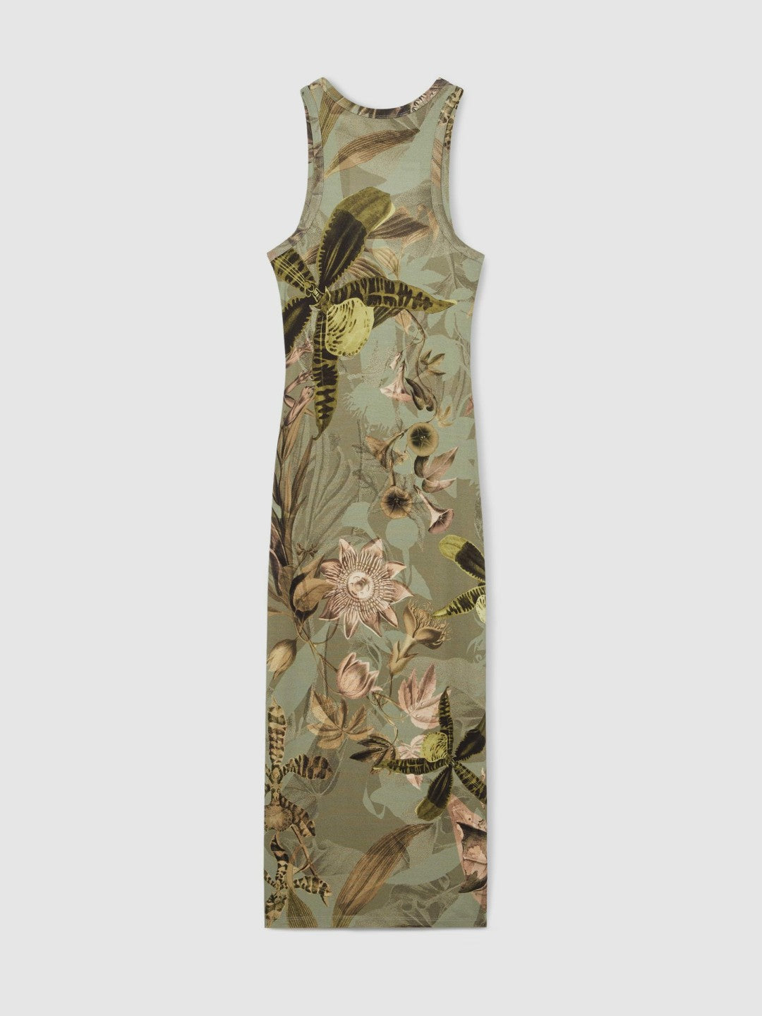 Women | NYBG Floral Ruched Jersey Dress in Khaki