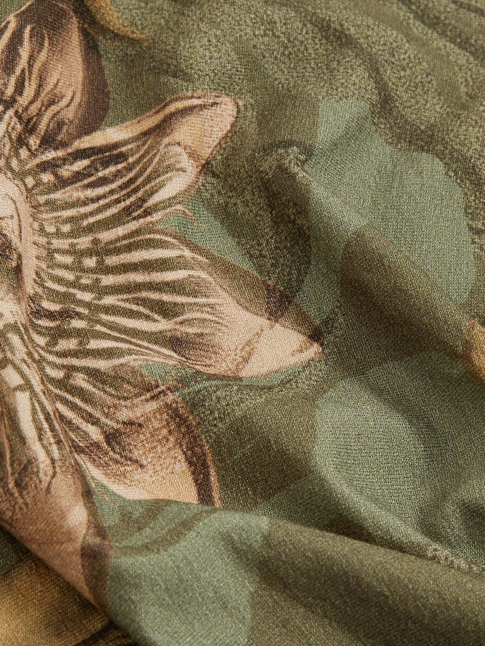 Women | NYBG Floral Ruched Jersey Dress in Khaki