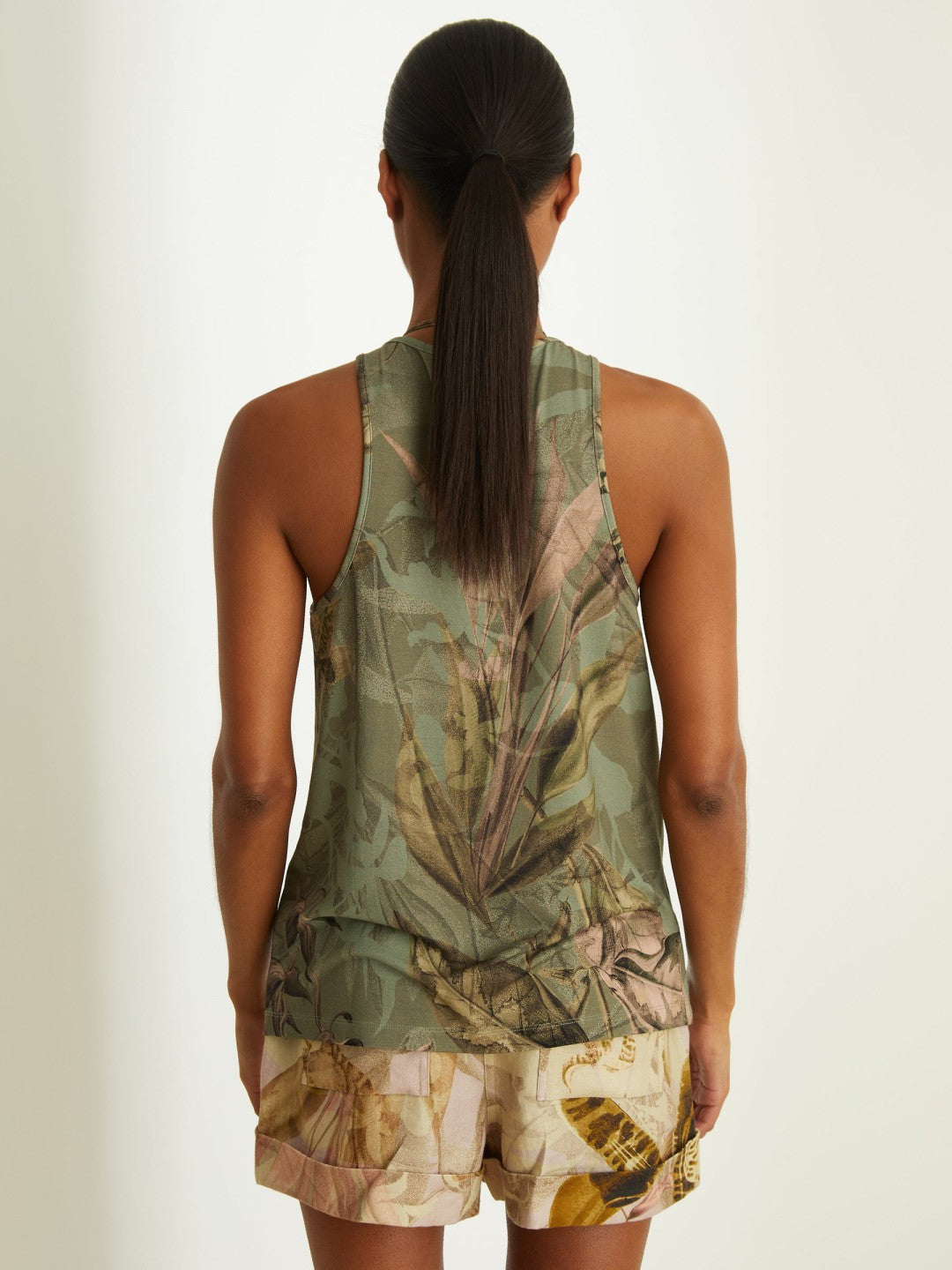 Women | NYBG Floral Scoop-Neck Vest in Khaki
