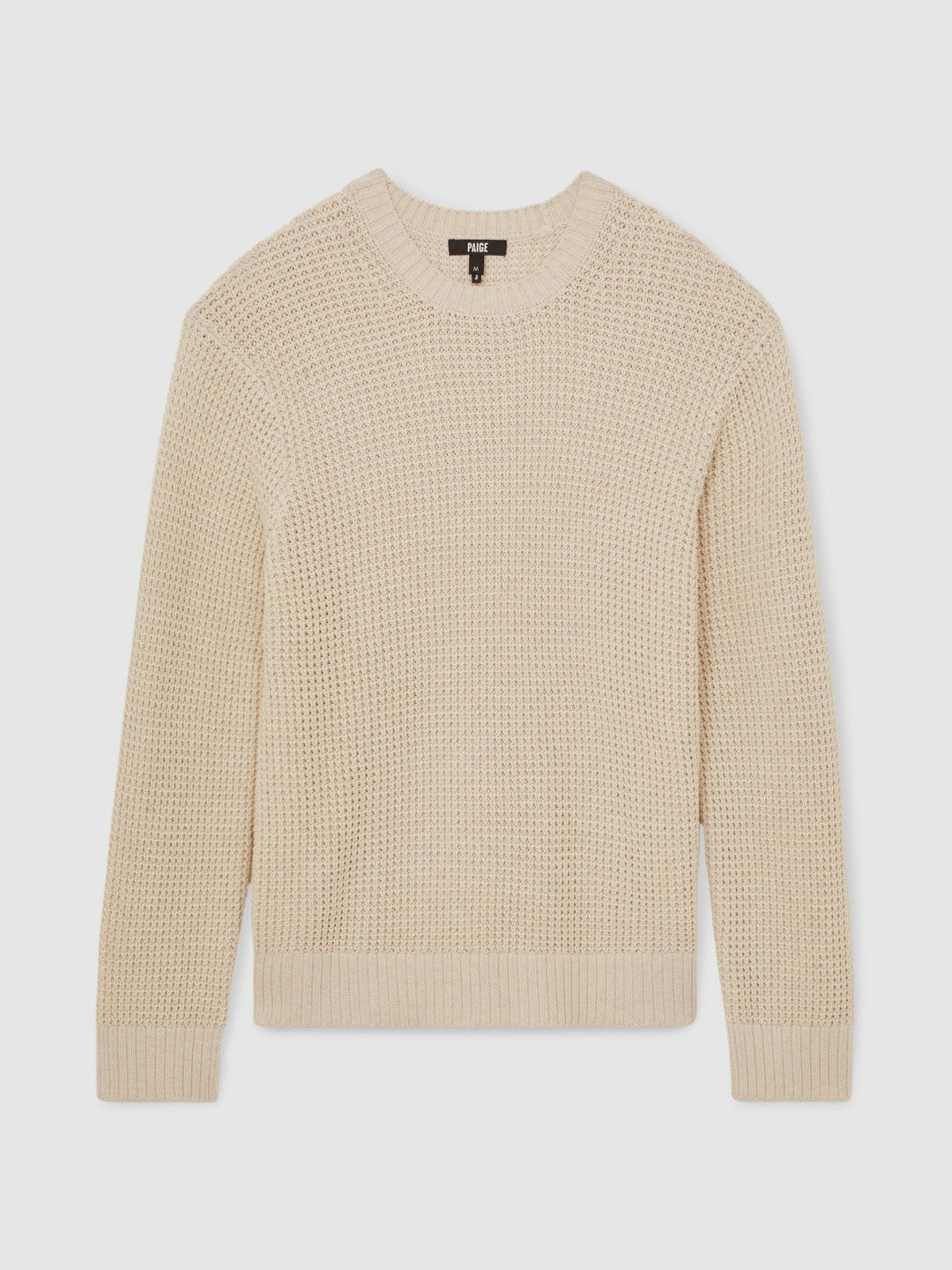 Men Paige Cotton Waffle-Knit Sweater in Natural