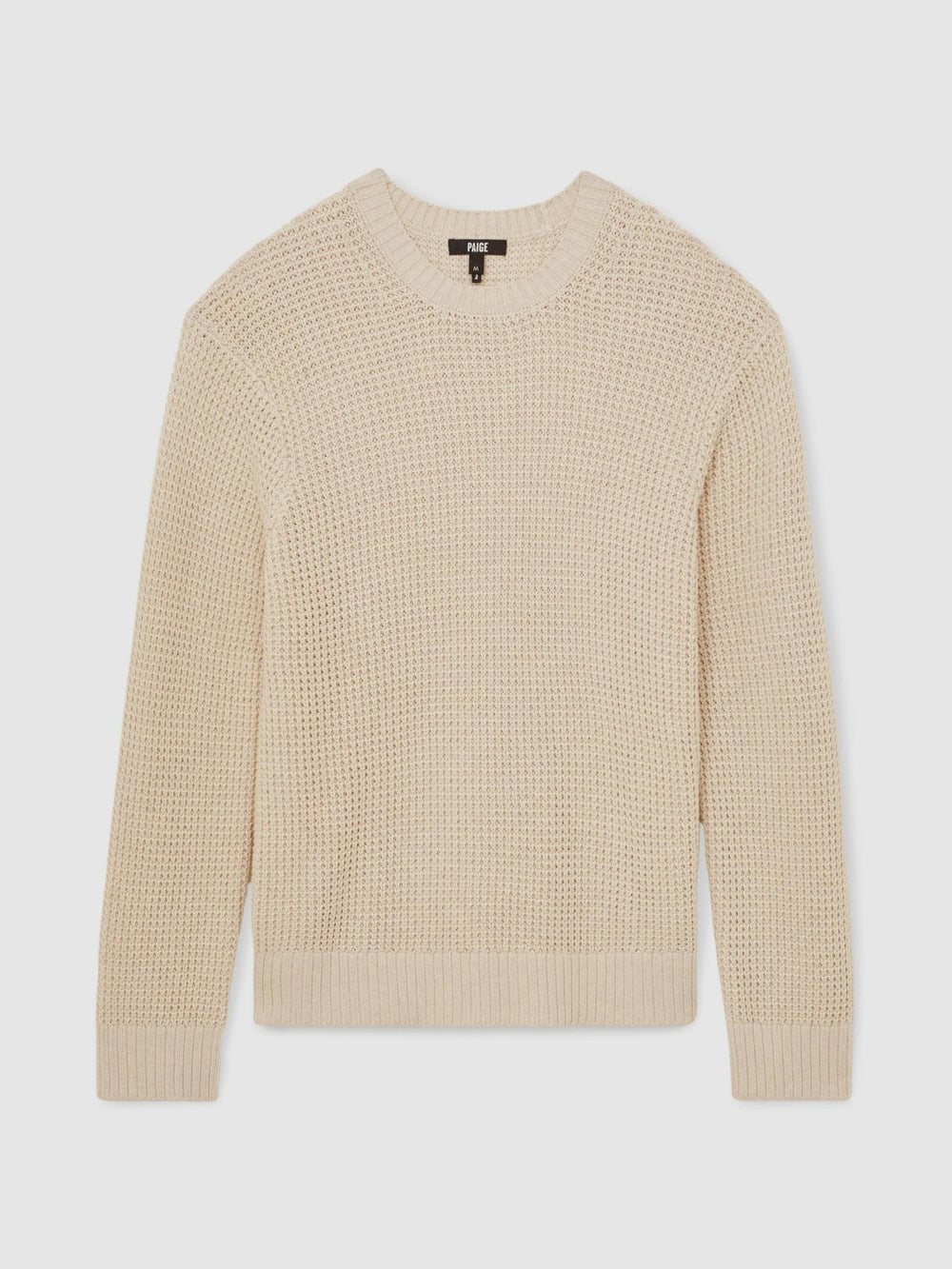 Men Paige Cotton Waffle-Knit Sweater in Natural