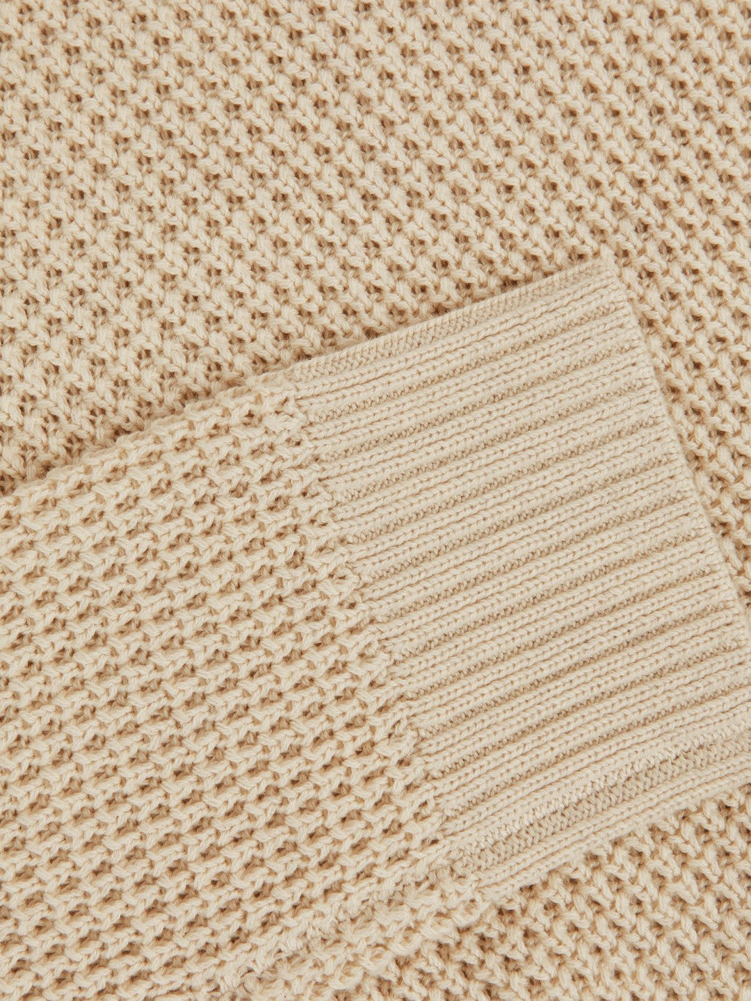 Men Paige Cotton Waffle-Knit Sweater in Natural