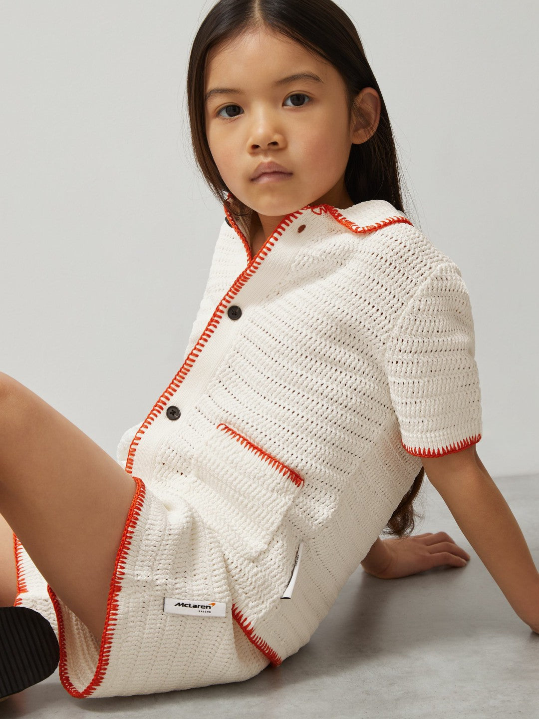 Children & Baby 3-9 yrs McLaren F1 Team Crochet Shorts in Off White/Orange
