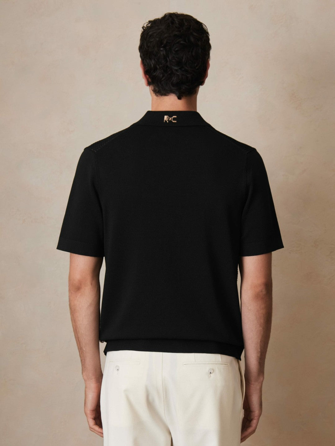 Men | Ché Beaded Crochet Shirt in Black