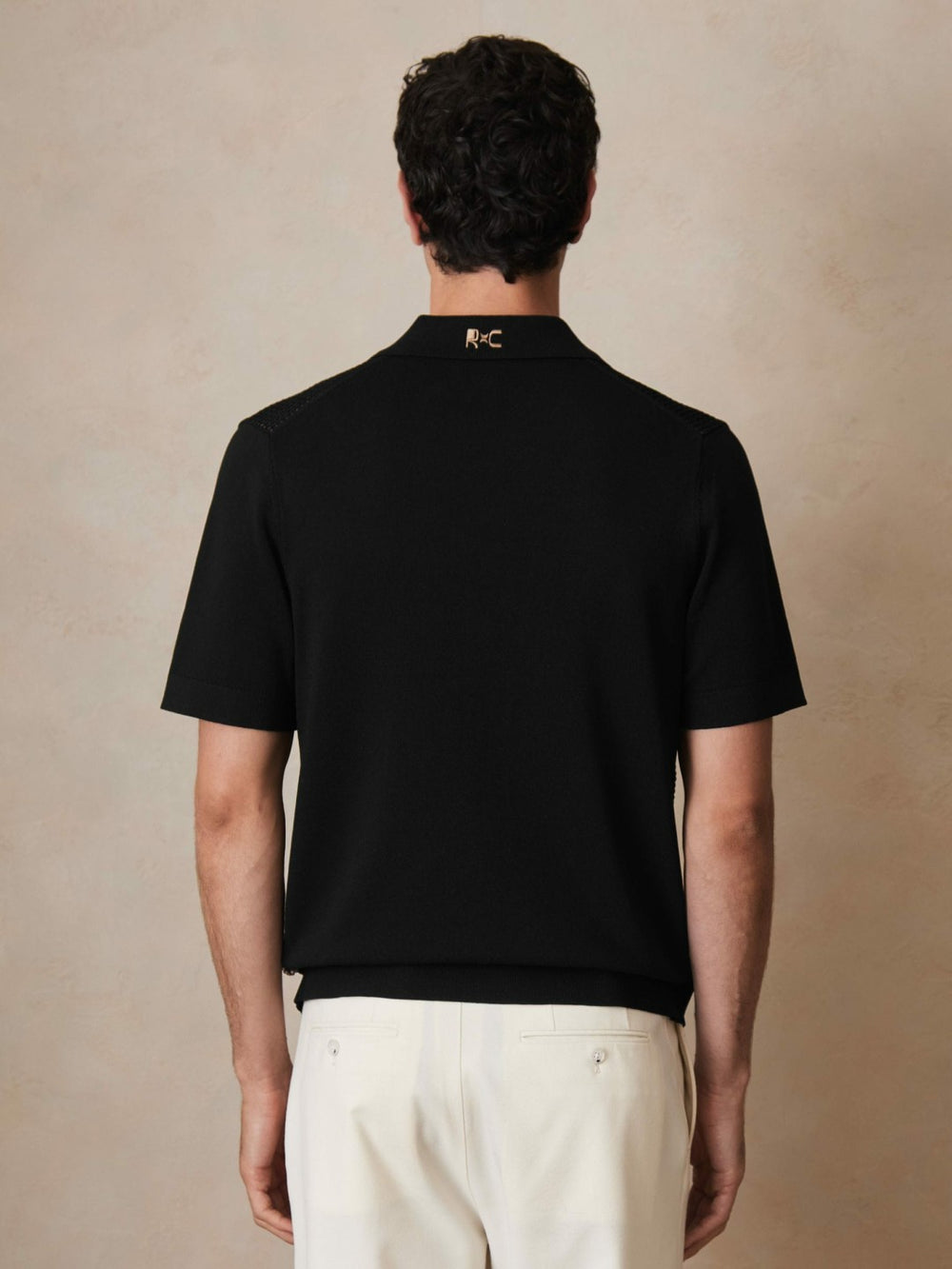 Men | Ché Beaded Crochet Shirt in Black