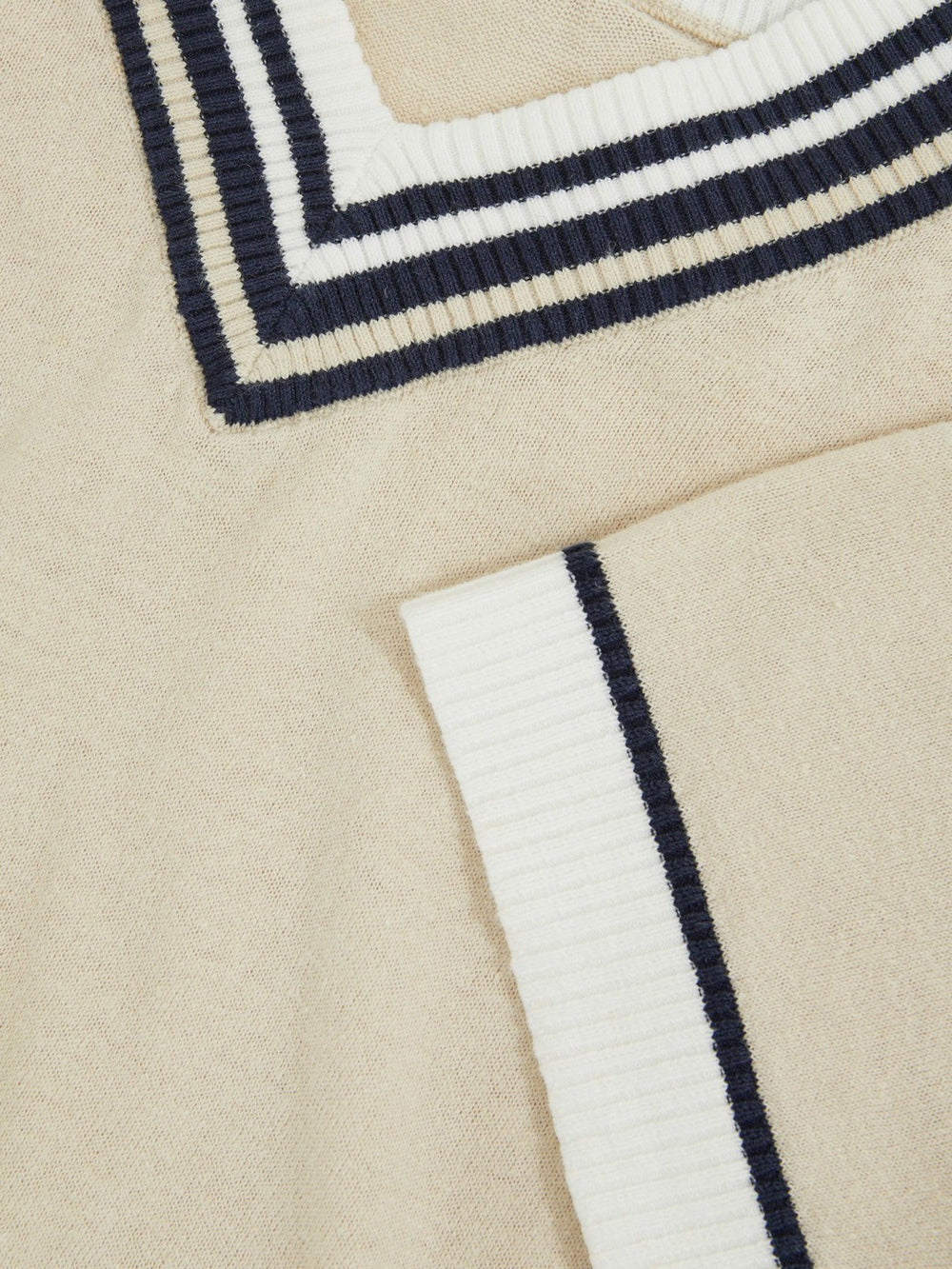 Children & Baby 9-13 yrs Cotton-Linen Knit V-Neck Cricket Top in Neutral