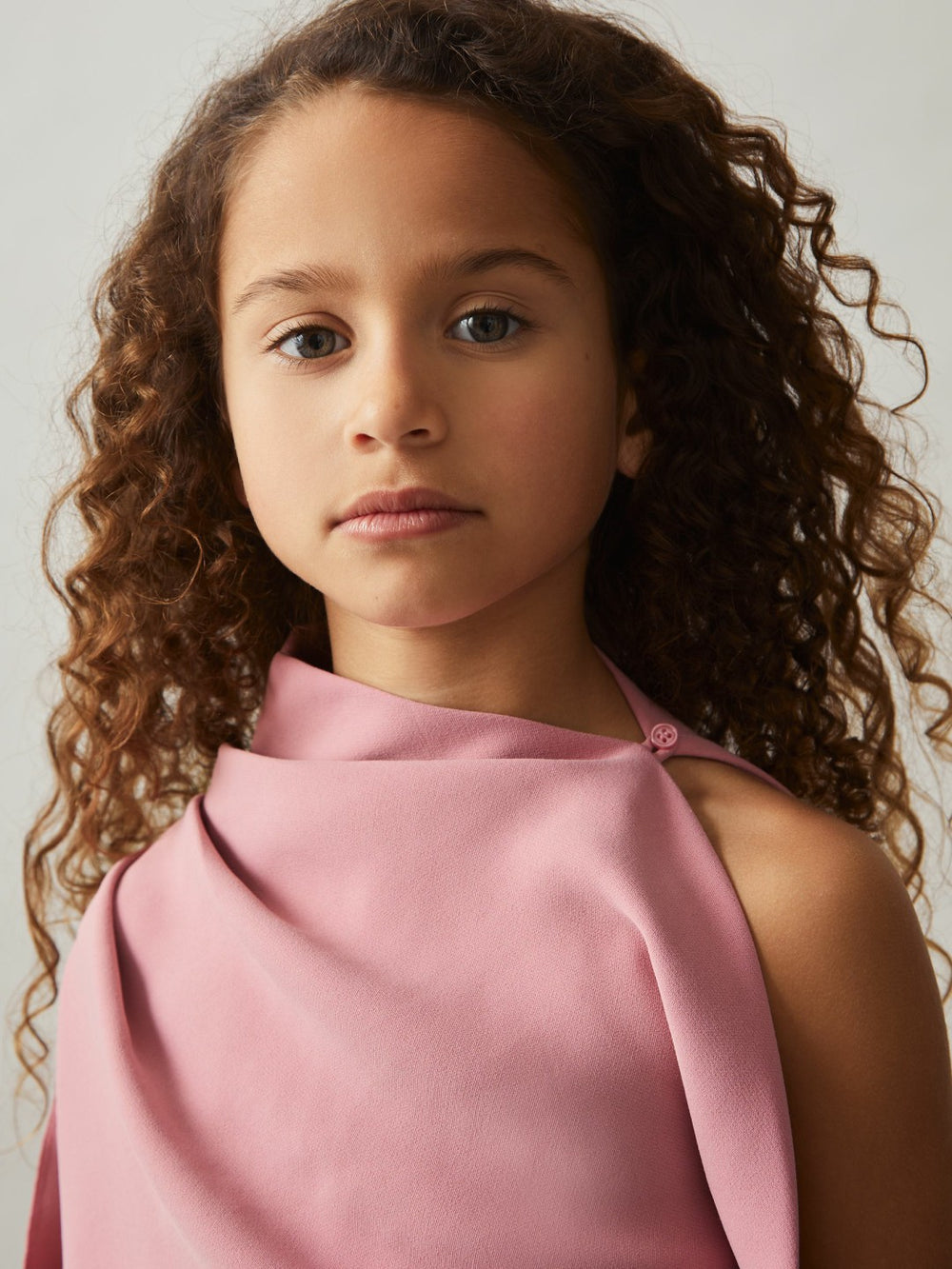 Children & Baby 13-14 yrs One-Shoulder Draped Dress in Pink