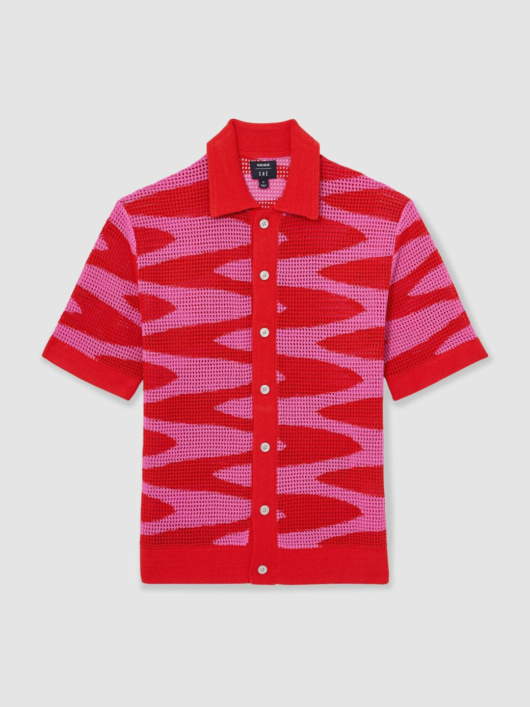 Men | Ché Wave Crochet Shirt in Pink