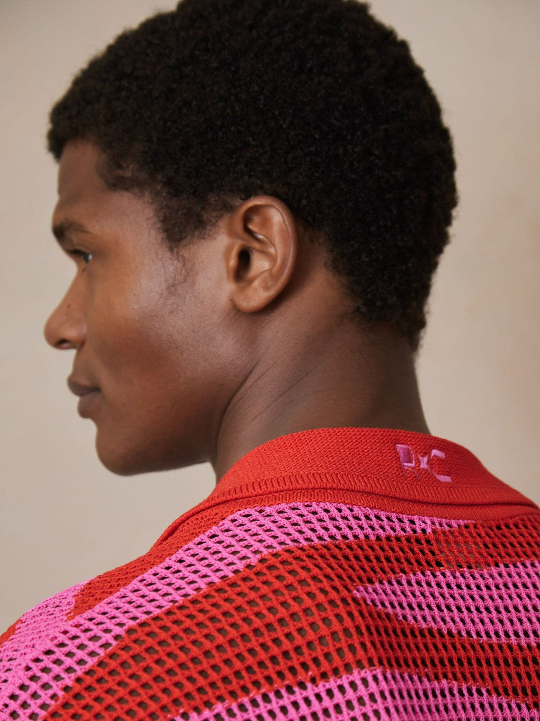 Men | Ché Wave Crochet Shirt in Pink
