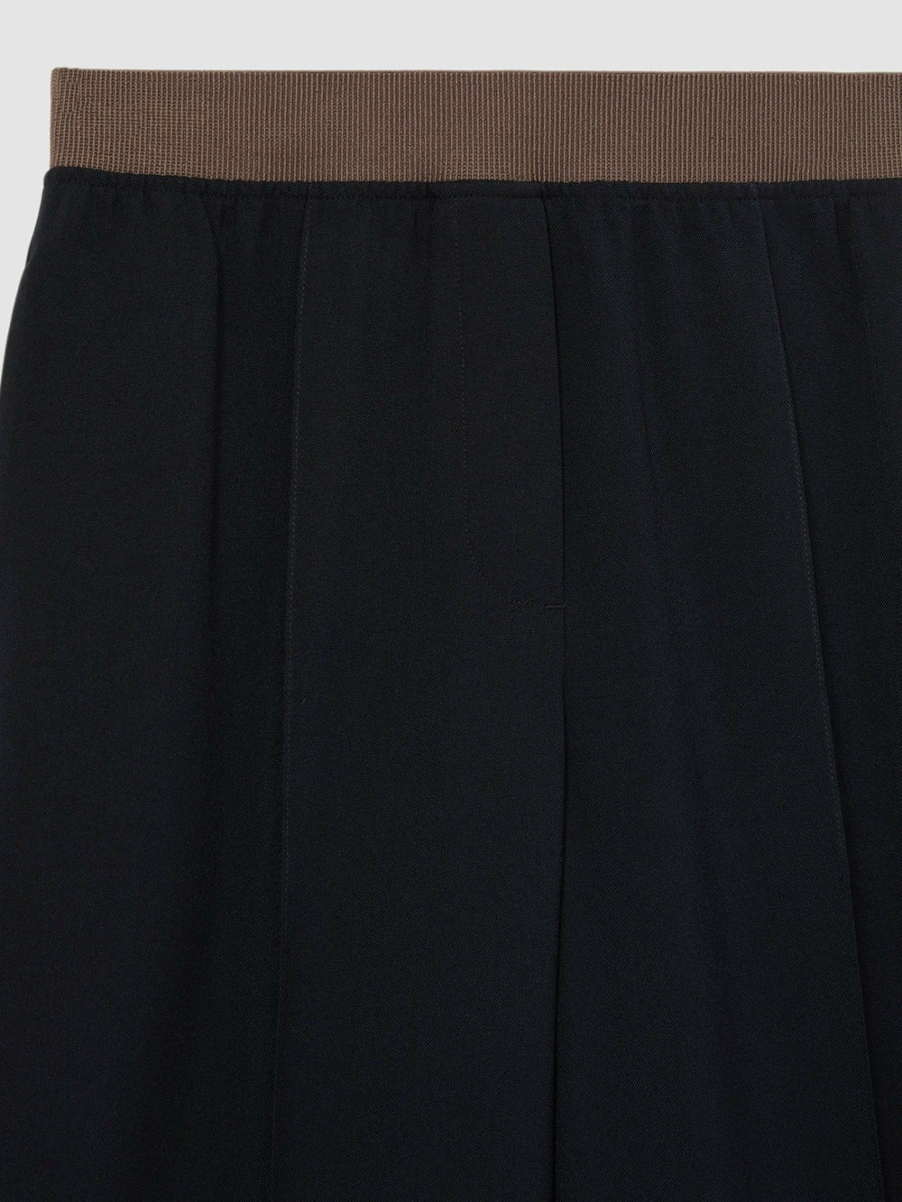 Women Petite Wide-Leg Elasticated-Waist Trousers in Navy