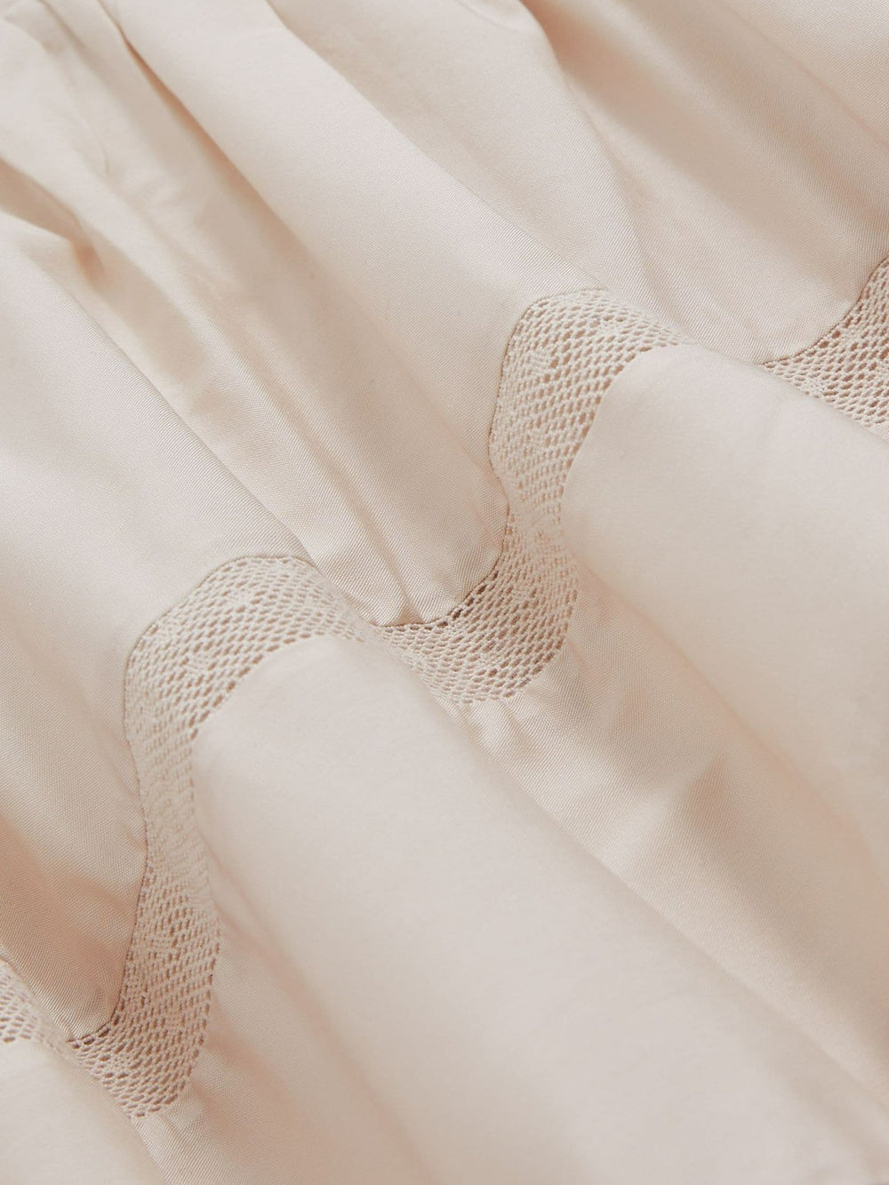 Women Shirred Ruffle Hem Mini Dress in Neutral