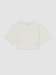 Children & Baby 4-9 yrs Oversize Cotton Cropped T-Shirt in Ivory