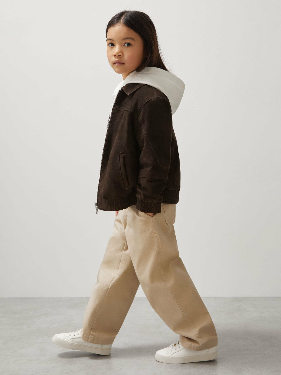 Children & Baby 13-14 yrs Unisex Fit McLaren F1 Team Suede Bomber Jacket in Distressed Brown