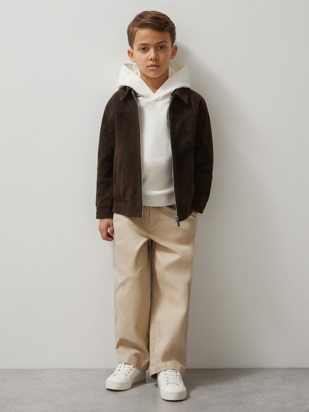 Children & Baby 13-14 yrs Unisex Fit McLaren F1 Team Suede Bomber Jacket in Distressed Brown