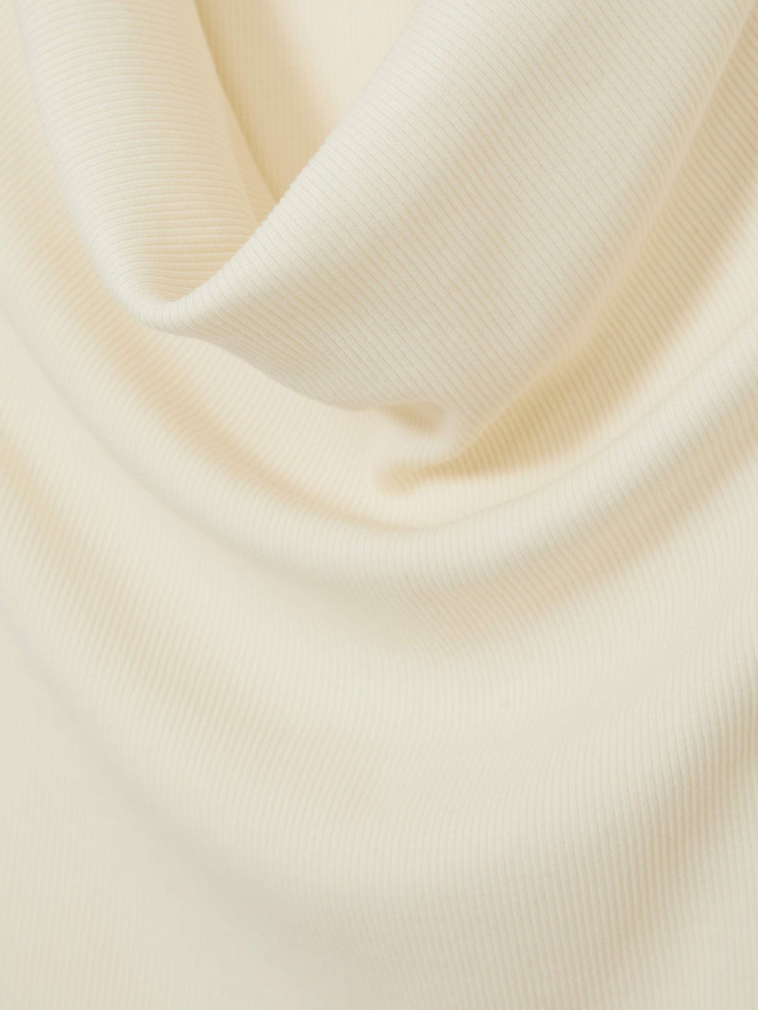 Women Ribbed Cowl-Neck Vest in Ivory