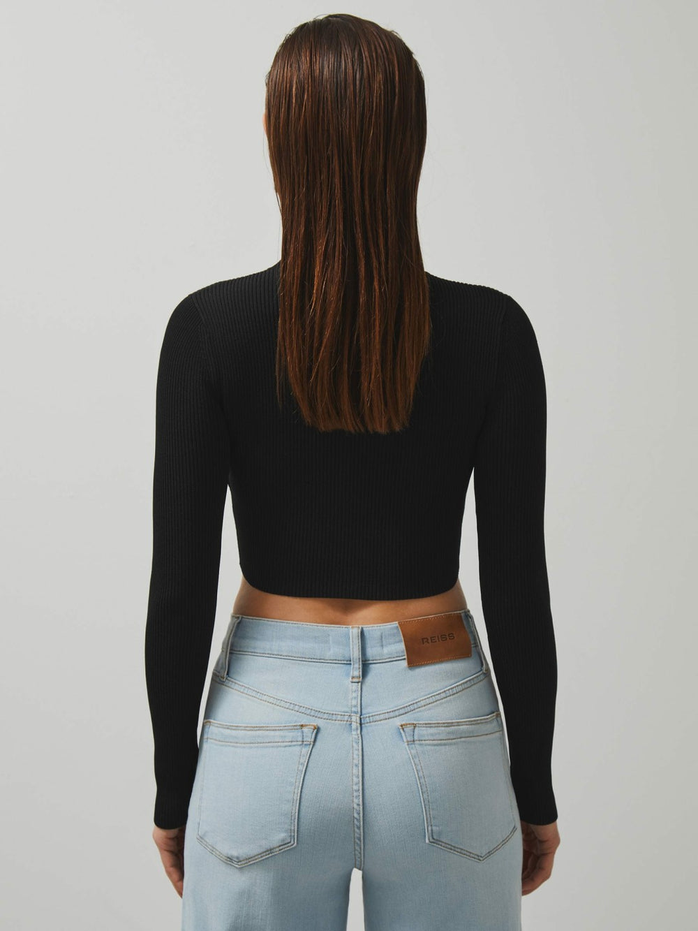 Women McLaren F1 Team Cut-Out Knit Crop Top in Black