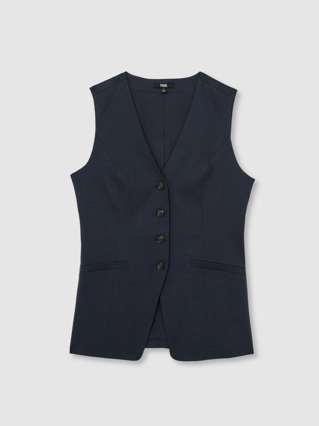 Women Paige Button-Through Vest in Dark Ink Blue